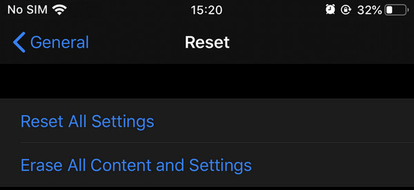 erase all contents and setting on iphone