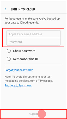 enter Apple ID