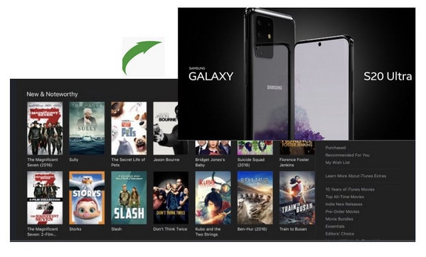 Watch iTunes Movies on Samsung Galaxy S20+