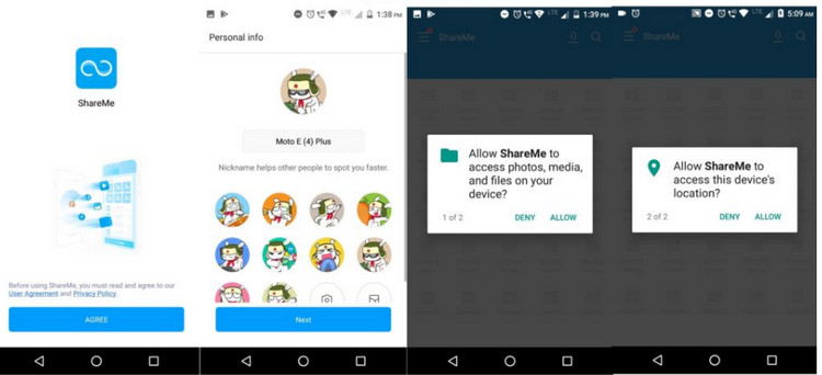open ShareMe on old Android device