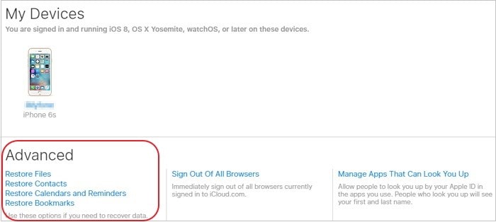 recover contacts from iCloud