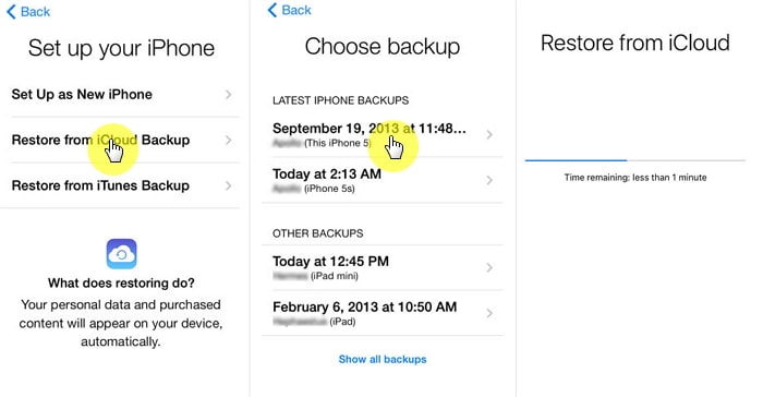 recover iPhone call history from iCloud