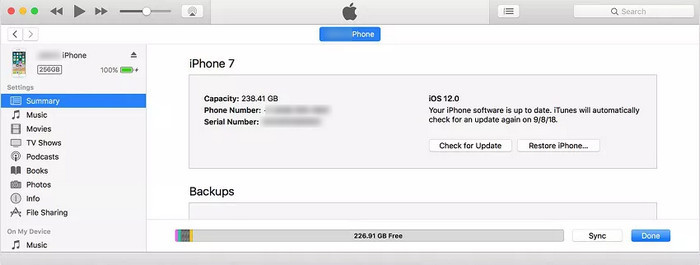 reset iPhone with itunes