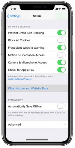 Clear your Browsing History and Cookies on iPhone