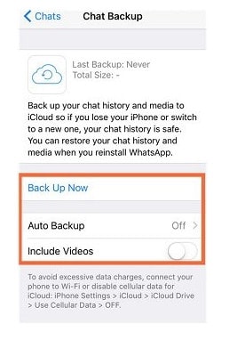 backup WhatsApp to iCloud