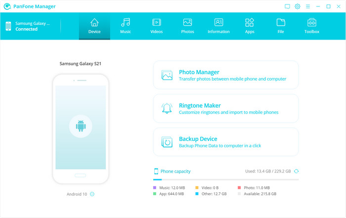 Samsung Galaxy S21 manager