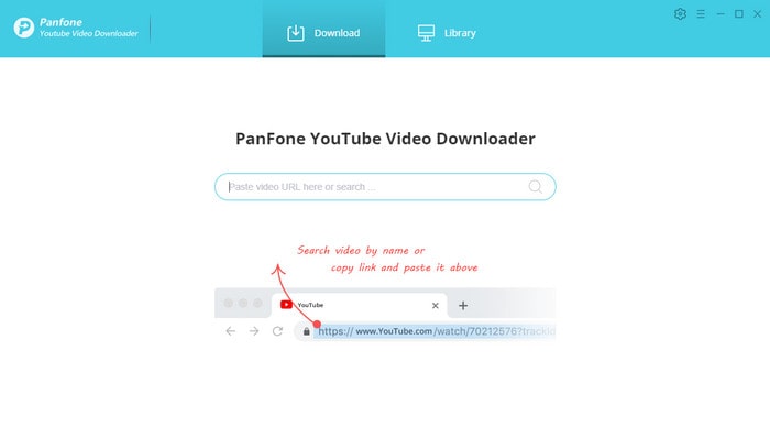PanFone YouTube Video Downloader main interface